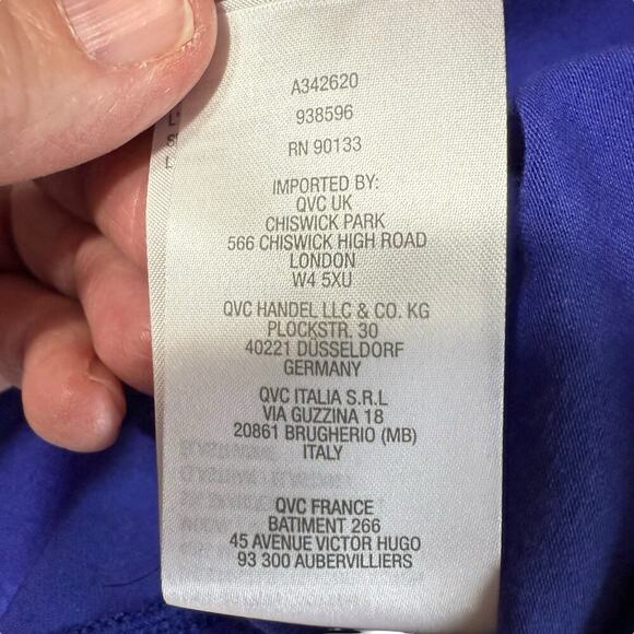 Bob Mackie V-Neck Laced Front Grommet Knit Top 2XL XXL Iris Blue Purple Relaxed - Picture 6 of 9